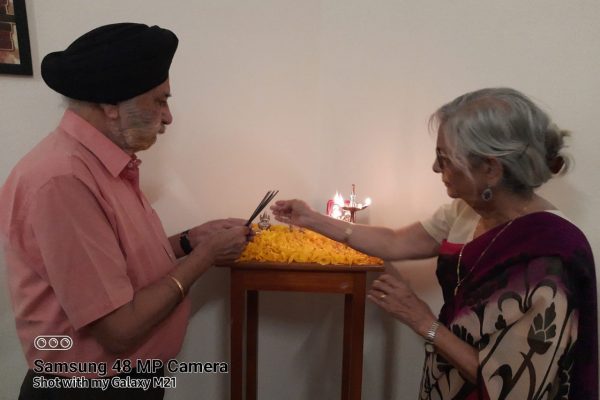 President and Vice President AVCC lighting the Diya on Navratri